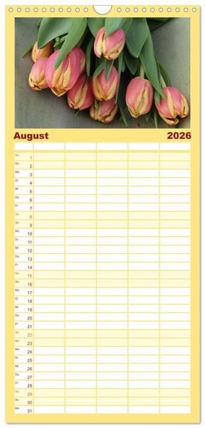 Produktbild: Familienplaner 2026 - Tulpentraum mit 5 Spalten (Wandkalender, 21 x 45 cm) CALVENDO
