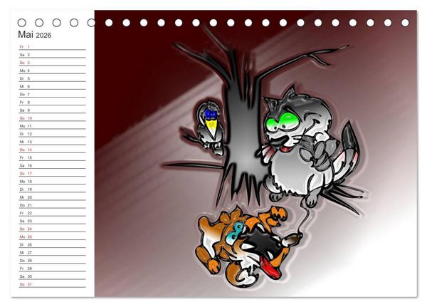 Produktbild: Alles f&uuml;r die Katz! Lustiger Katzen-Planer (Tischkalender 2026 DIN A5 quer), CALVENDO Monatskalender