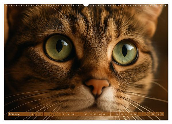 Produktbild: Katzenblicke &ndash; Eleganz und Anmut (hochwertiger Premium Wandkalender 2026 DIN A2 quer), Kunstdruck in Hochglanz