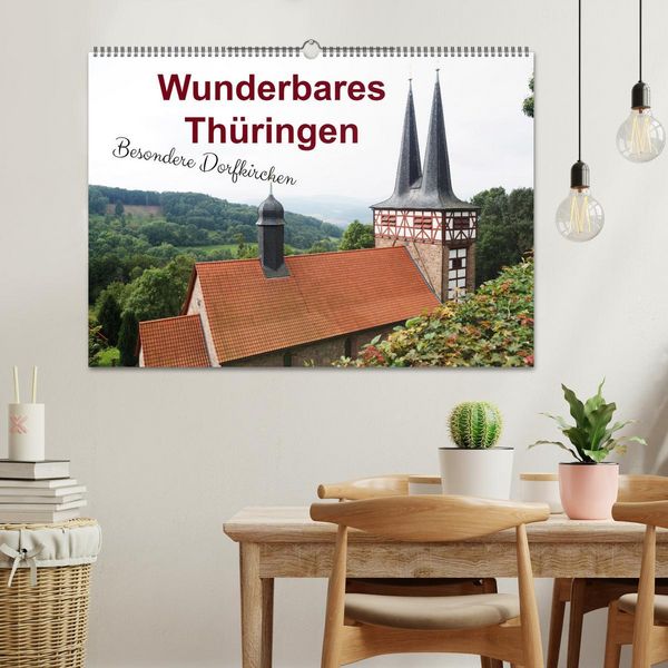 Produktbild: Wunderbares Th&uuml;ringen - besondere Dorfkirchen (Wandkalender 2026 DIN A2 quer), CALVENDO Monatskalender