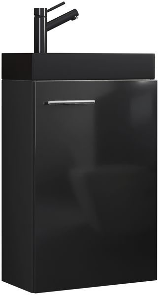 Produktbild: 2-tlg Waschtisch Slito Toilette schmal Schwarz