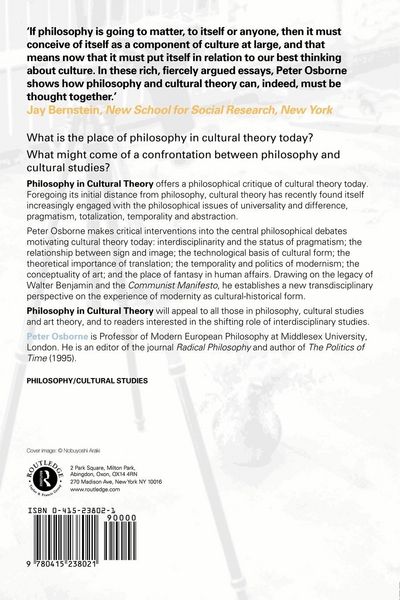Produktbild: Philosophy in Cultural Theory