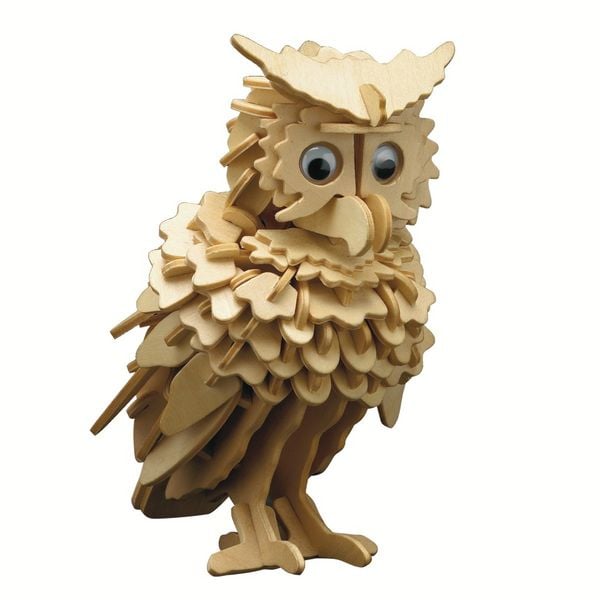 Produktbild: PEBARO 858/1 - Holzbausatz Eule, 147 Teile, Holzkonstruktion zum Zusammenstecken