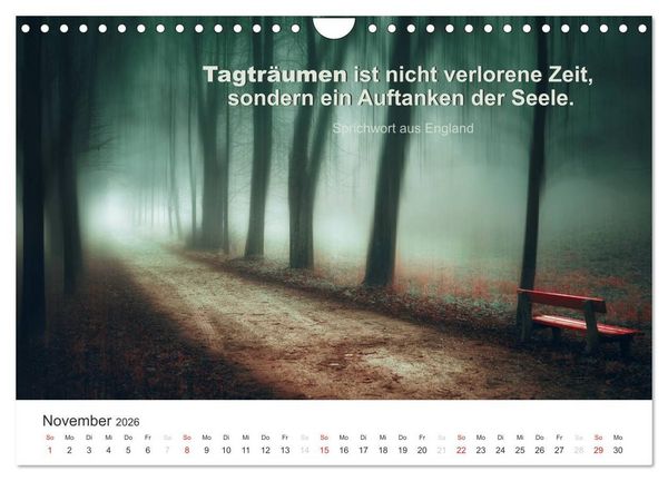 Produktbild: Zauberhafte Spr&uuml;che - Bunte Seelenbl&uuml;ten (Wandkalender 2026 DIN A4 quer), CALVENDO Monatskalender