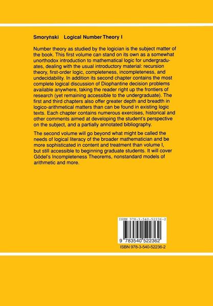 Produktbild: Logical Number Theory I