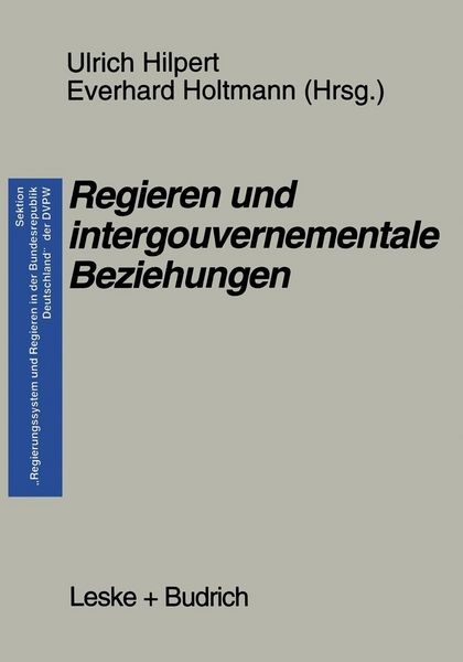 Produktbild: Regieren und intergouvernementale Beziehungen