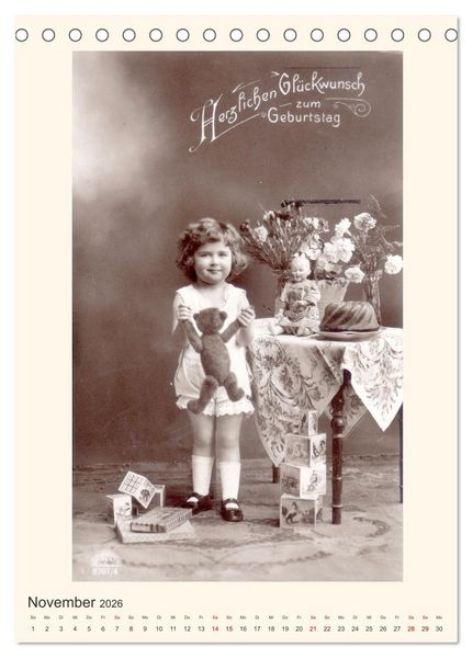 Produktbild: Erste Liebe - Teddyb&auml;ren auf alten Ansichtskarten (Tischkalender 2026 DIN A5 hoch), CALVENDO Monatskalender