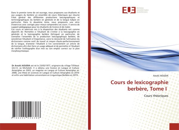 Produktbild: Cours de lexicographie berb&egrave;re, Tome I