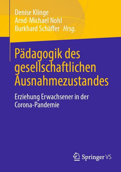 Produktbild: P&auml;dagogik des gesellschaftlichen Ausnahmezustandes