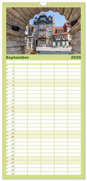 Produktbild: Familienplaner 2026 - M&uuml;hlhausen in Th&uuml;ringen mit 5 Spalten (Wandkalender, 21 x 45 cm) CALVENDO