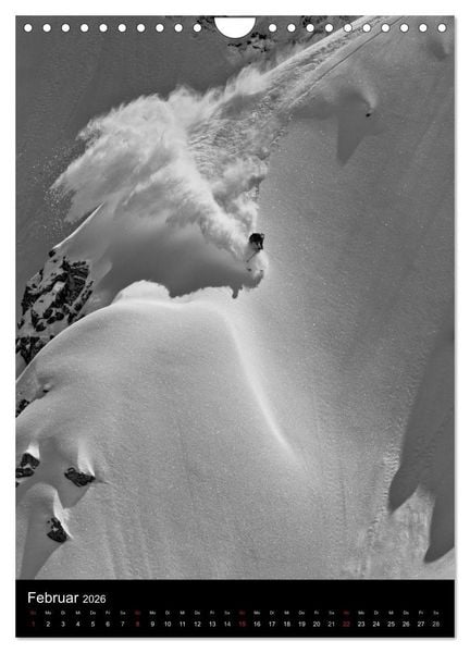 Produktbild: Monochrome Ski (Wandkalender 2026 DIN A4 hoch), CALVENDO Monatskalender