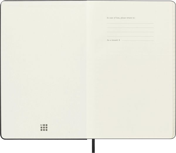 Produktbild: Moleskine 18 Monate Wochen Notizkalender 2026/2027, L/A5, 1 Wo = 1 Seite, Rechts linierte Seite, Fester Einband, Schwarz