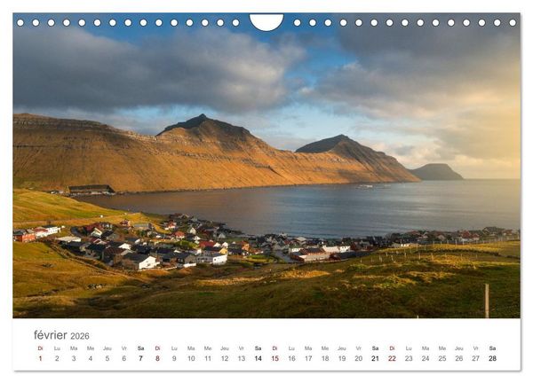 Produktbild: Lumi&egrave;res d'automne aux &icirc;les F&eacute;ro&eacute; (Calendrier mural 2026 DIN A4 vertical), CALVENDO calendrier mensuel