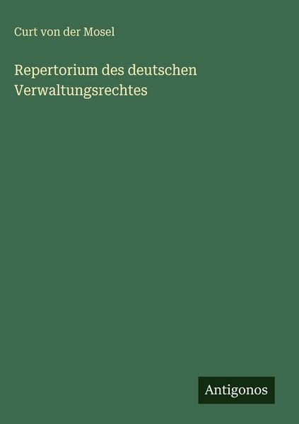 Produktbild: Repertorium des deutschen Verwaltungsrechtes