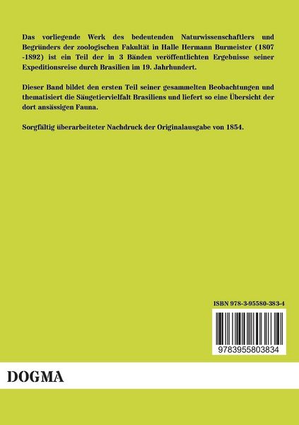 Produktbild: Systematische &Uuml;bersicht der Tiere Brasiliens