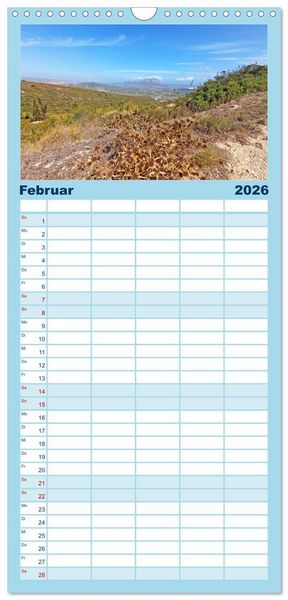Produktbild: Familienplaner 2026 - Costa Blanca. Schroffe Felsen und schillerndes Mittelmeer mit 5 Spalten (Wandkalender, 21 x 45 cm) CALVENDO