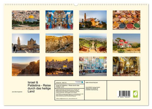 Produktbild: Israel & Pal&auml;stina - Reise durch das heilige Land (hochwertiger Premium Wandkalender 2026 DIN A2 quer), Kunstdruck in Hochglanz