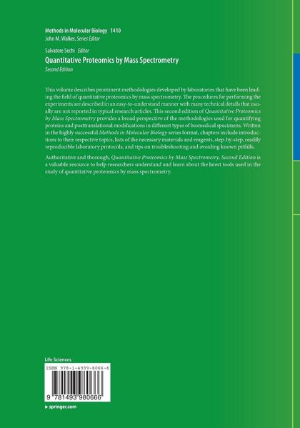 Produktbild: Quantitative Proteomics by Mass Spectrometry