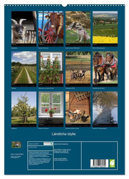 Produktbild: L&auml;ndliche Idylle (hochwertiger Premium Wandkalender 2026 DIN A2 hoch), Kunstdruck in Hochglanz