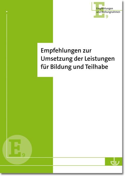 Produktbild: Empfehlungen zur Umsetzung der Leistungen f&uuml;r Bildung und Teilhabe