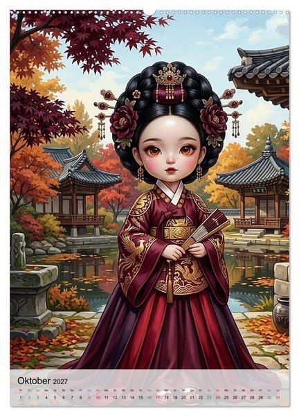 Produktbild: Fabulous Dolls &ndash; Perlen Asiens (hochwertiger Premium Wandkalender 2027 DIN A2 hoch), Kunstdruck in Hochglanz