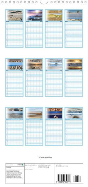 Produktbild: Familienplaner K&uuml;stenstreifen an der Nordsee (Wandkalender 2022 , 21 cm x 45 cm, hoch)