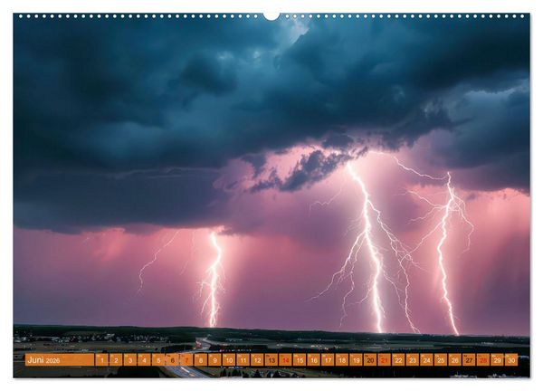 Produktbild: Mega-Blitze (hochwertiger Premium Wandkalender 2026 DIN A2 quer), Kunstdruck in Hochglanz
