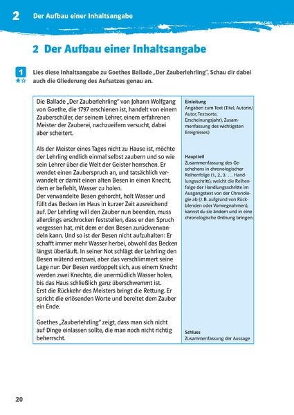 Produktbild: Klett 10-Minuten-Training Deutsch Aufsatz Inhaltsangabe 6. - 8. Klasse