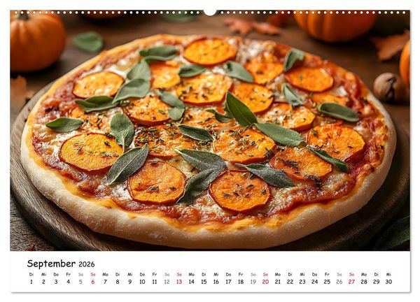 Produktbild: Pizza geht immer - Zu jeder Jahreszeit (hochwertiger Premium Wandkalender 2026 DIN A2 quer), Kunstdruck in Hochglanz