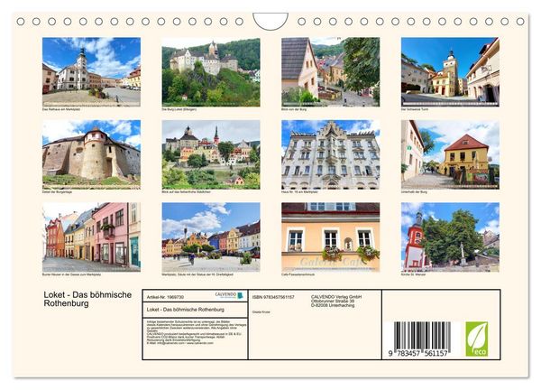 Produktbild: Loket - Das b&ouml;hmische Rothenburg (Wandkalender 2026 DIN A4 quer), CALVENDO Monatskalender