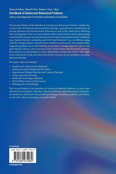 Produktbild: Handbook of Adolescent Behavioral Problems