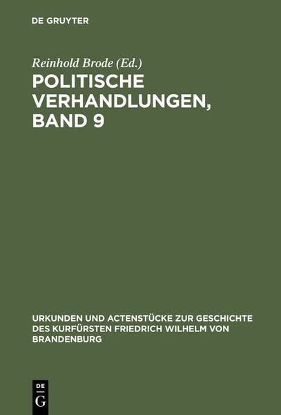 Produktbild: Politische Verhandlungen, Band 9
