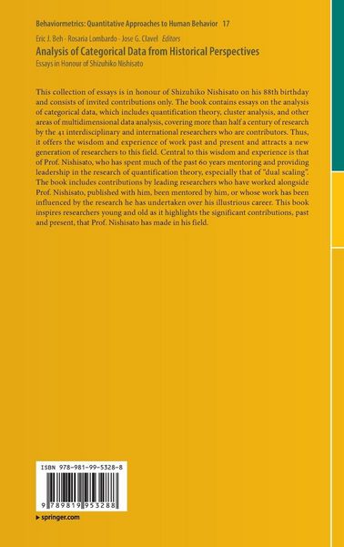 Produktbild: Analysis of Categorical Data from Historical Perspectives