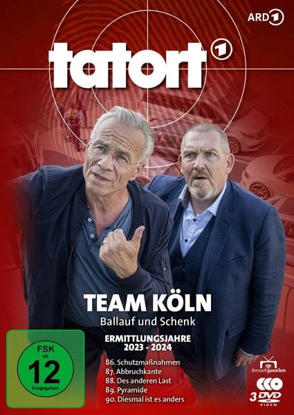 Produktbild: Tatort - Team K&ouml;ln (Ballauf & Schenk) - Ermittlungsjahre 2023 - 2024 (Folgen 86- 90) (Fernsehjuwelen) [3 DVDs]