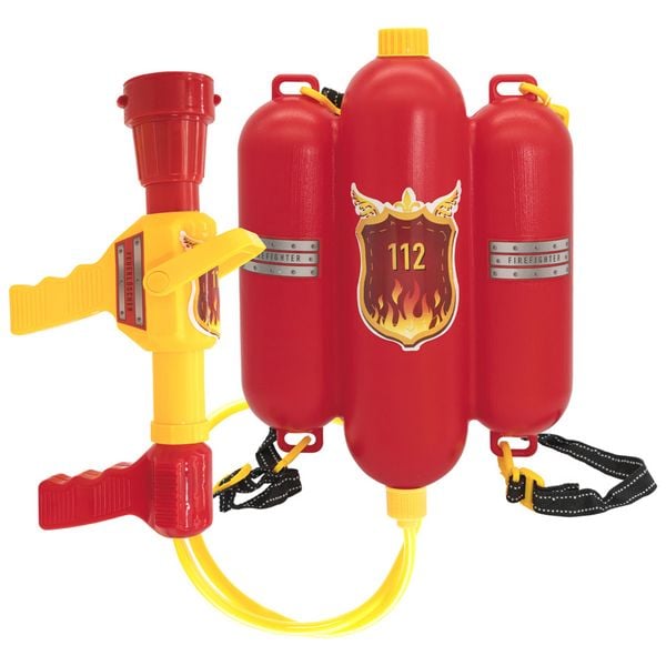 Produktbild: Idena Kinder-Feuerwehr-Wasserspritze mit verstellbarer D&uuml;se 2,2l Wassertank 40cm