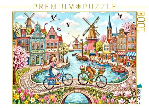 CALVENDO Puzzle Mit dem Rad durch die Stadt | 1000 Teile Lege-Größe 64 × 48 cm Foto-Puzzle für glückliche Stunden