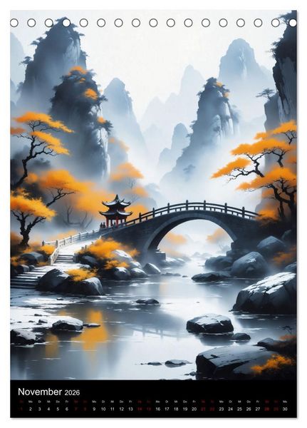 Produktbild: Asiatische Inspiration Fern&ouml;stlicher Art - Helle Werke (Tischkalender 2026 DIN A5 hoch), CALVENDO Monatskalender