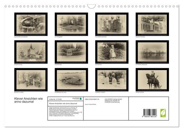 Produktbild: Klever Ansichten wie anno dazumal (Wandkalender 2026 DIN A3 quer), CALVENDO Monatskalender