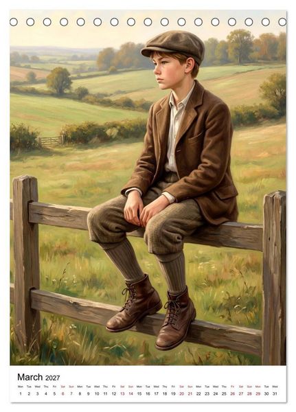 Produktbild: Boys of the World &ndash; At the Turn of the 20th Century (Desk Calendar 2027 DIN A5 portrait), CALVENDO 12 Month DeskCalendar