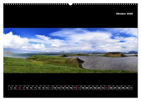 Produktbild: Island 2026 Landschaftspanoramen (Wandkalender 2026 DIN A2 quer), CALVENDO Monatskalender