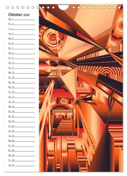 Produktbild: Geometrische Raumeindr&uuml;cke Planer (Wandkalender 2026 DIN A4 hoch), CALVENDO Monatskalender