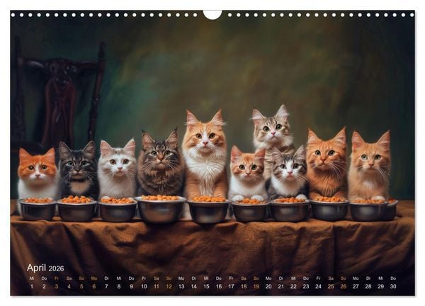 Produktbild: Katzenkunstwerke (Wandkalender 2026 DIN A3 quer), CALVENDO Monatskalender