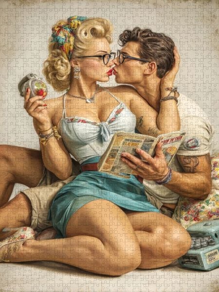 Produktbild: CALVENDO Puzzle Ein K&uuml;sschen f&uuml;r dich | 1000 Teile Lege-Gr&ouml;&szlig;e 64x48cm Foto-Puzzle f&uuml;r gl&uuml;ckliche Stunden
