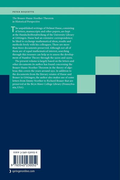 Produktbild: The Brauer-Hasse-Noether Theorem in Historical Perspective