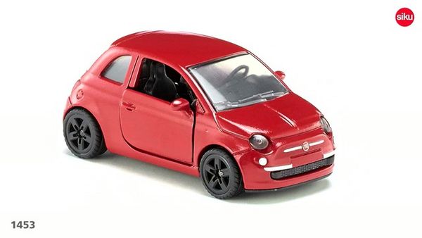 Siku 1453 – Fiat 500 Miniature – Métal/plastique, Pneus Caoutchouc, Rouge – 7,1 Cm