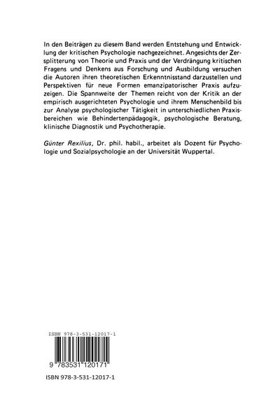 Produktbild: Psychologie als Gesellschaftswissenschaft