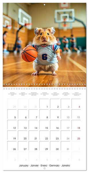 Produktbild: AI Hamsters at school (Wall Calendar 2026 12 &times; 12 Inch) CALVENDO 12 Month Wall Calendar