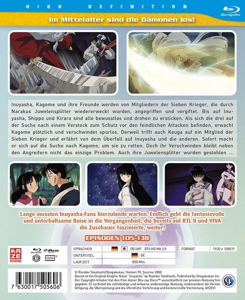 Produktbild: InuYasha - Die TV Serie - Box Vol. 5/Episoden 105-138 [4 BRs]