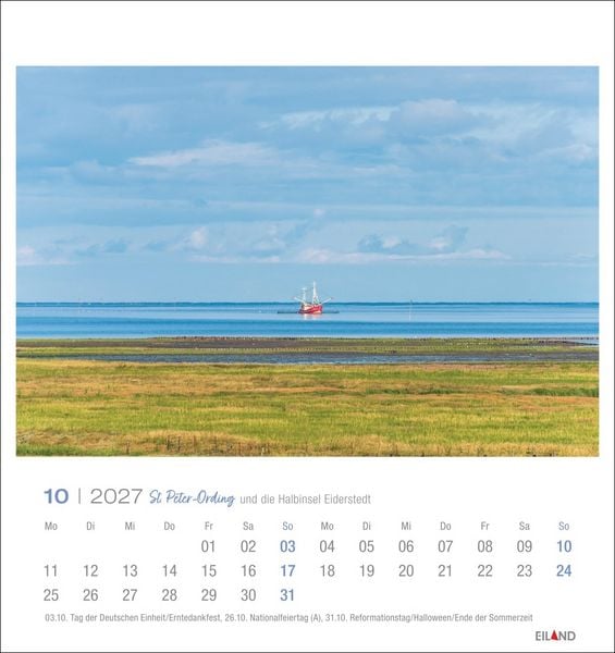 Produktbild: St. Peter-Ording und die Halbinsel Eiderstedt Postkartenkalender 2027 - und die Halbinsel Eiderstedt