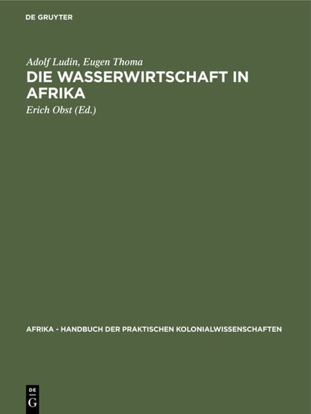Produktbild: Die Wasserwirtschaft in Afrika